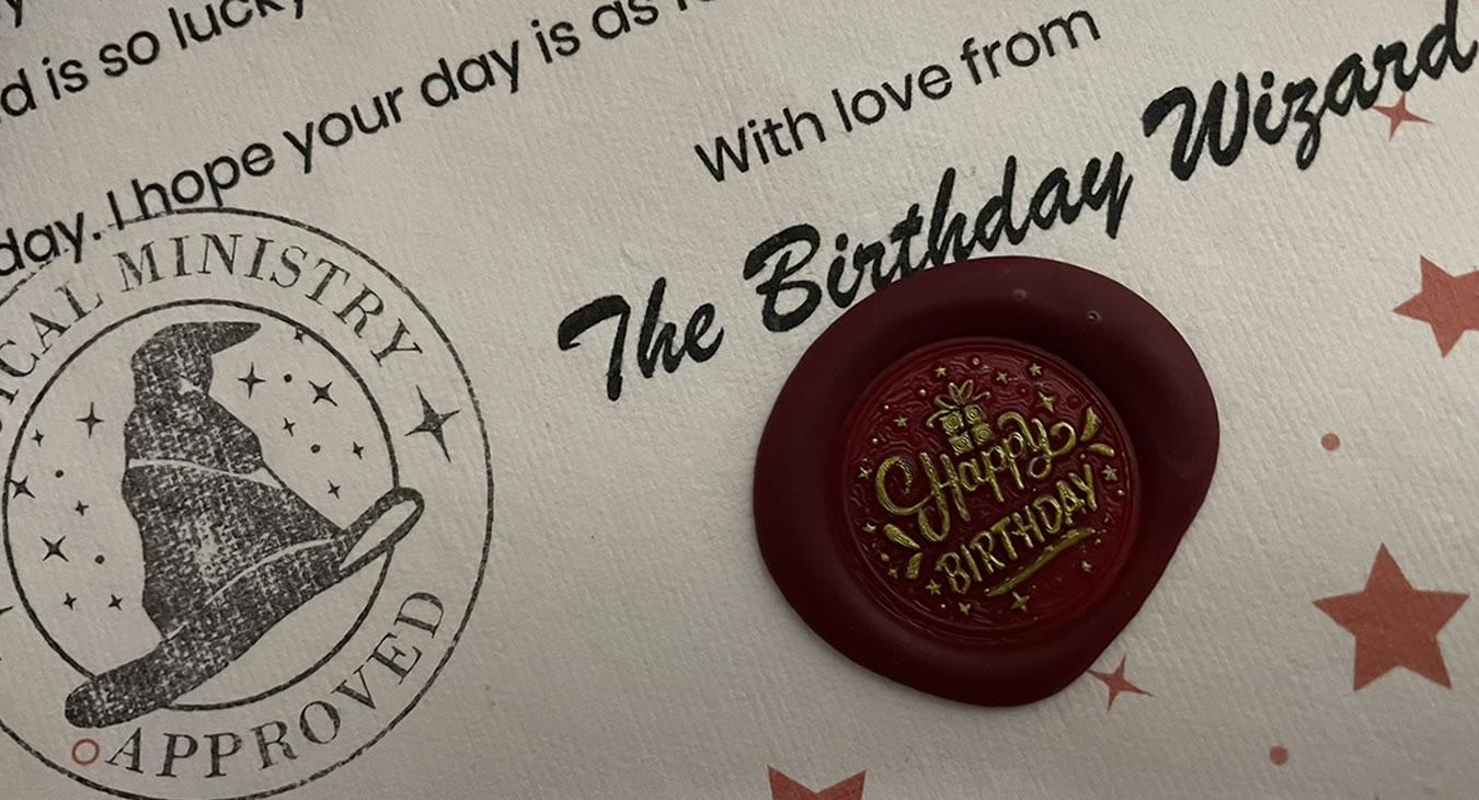 Get letters from the Birthday Wizard or Birthday Fairy with authentic wax seal