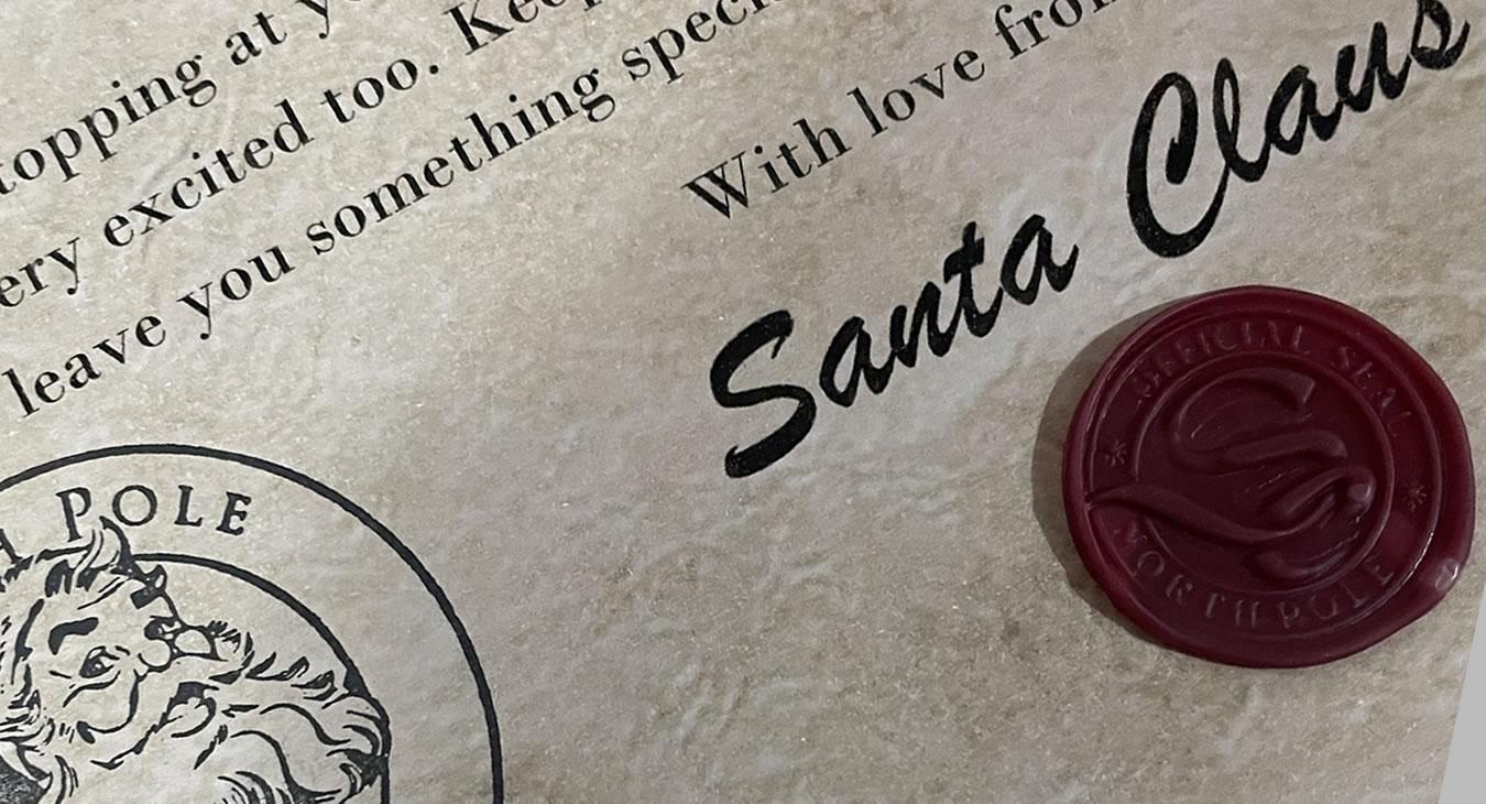 Get letters from Santa with authentic wax seal